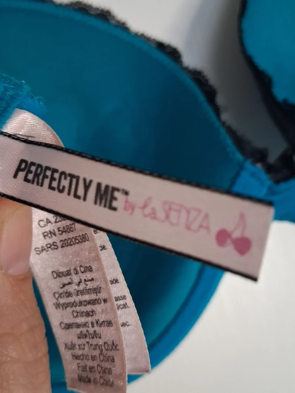 La Senza Perfectly Me Push Up Bra Teal Black Lace Cage 36C - Picture 3 of 13